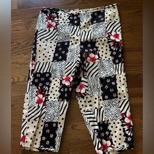Mirette Floral Patchwork Women's Cotton Pants Sz 22